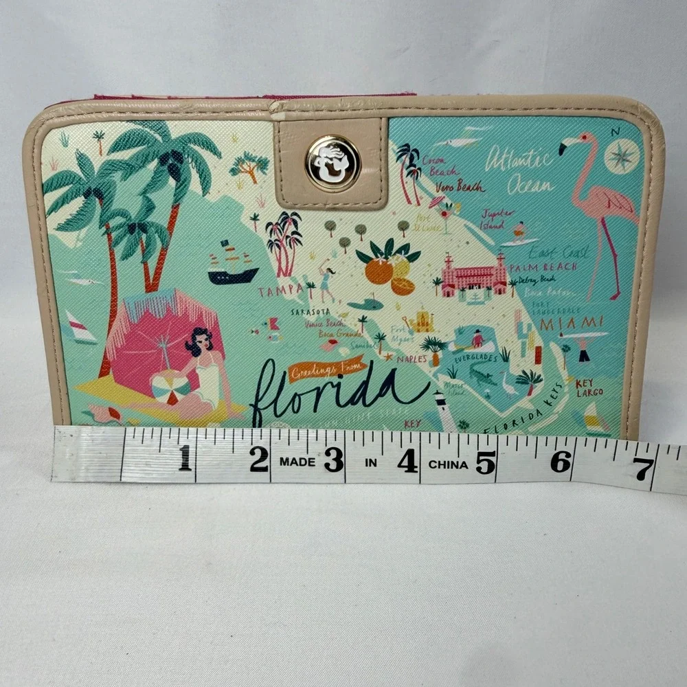 Spartina 449 Greetings From Florida Snap Wallet Womens Multi Color Florida Map